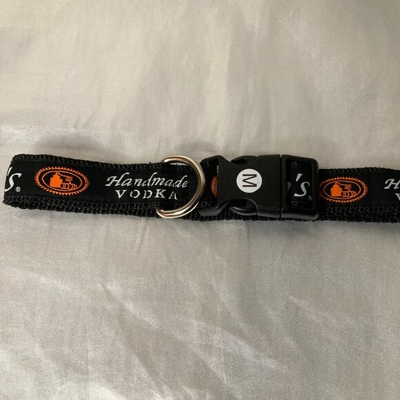Tito's Handmade Vodka Dog Collar - Black & Orange - Size M (21" Maximum) - Picture 1 of 3